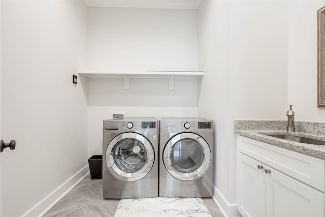 834 Piney Village Loop, Tallahassee, FL 32311 - laundry room with independent washer and dryer, baseboards, and cabinet space