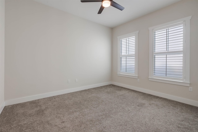 834 Piney Village Loop, Tallahassee, FL 32311 - spare room with carpet floors, ceiling fan, and baseboards