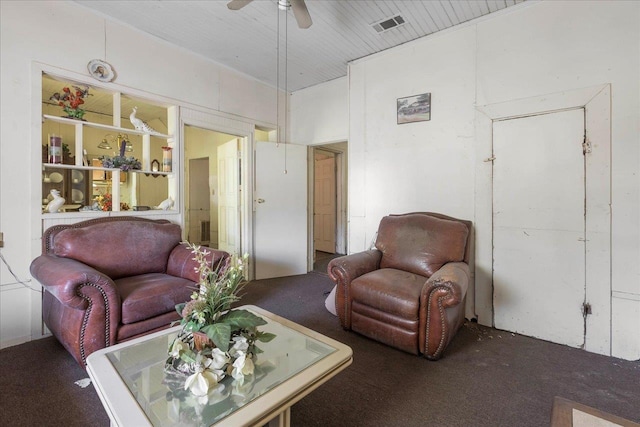 143 Washington Ave, Havana, FL 32333 - living room featuring carpet and ceiling fan