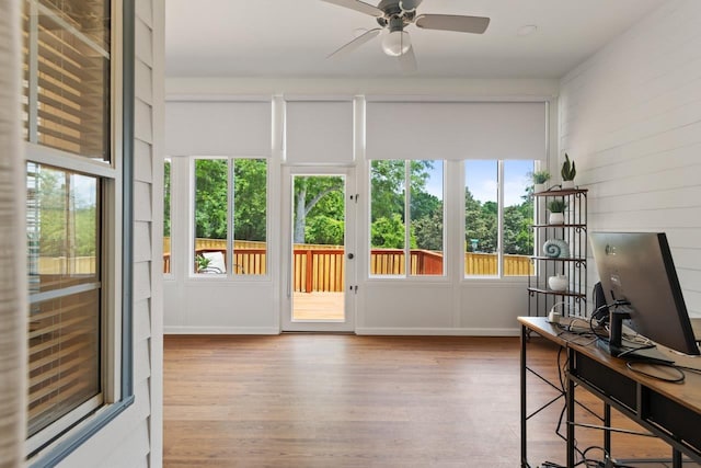 sunroom with plenty of natural light