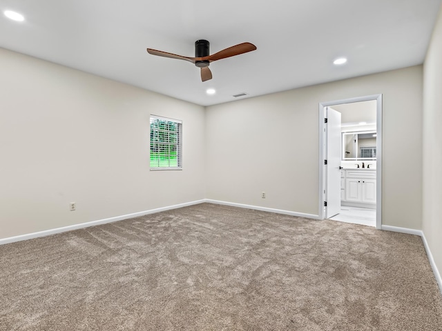 1430 Lucy St, Tallahassee, FL 32308 - spare room featuring a ceiling fan, carpet, and recessed lighting