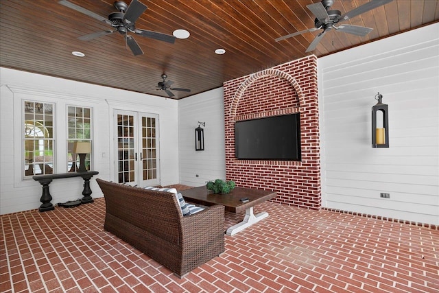 4640 Grove Park Dr, Tallahassee, FL 32311 - view of patio with french doors and ceiling fan