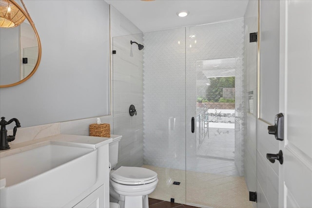 4640 Grove Park Dr, Tallahassee, FL 32311 - full bath with a stall shower, vanity, and recessed lighting