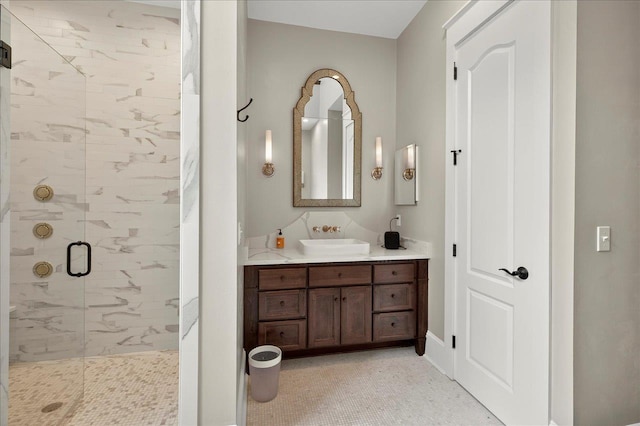 4640 Grove Park Dr, Tallahassee, FL 32311 - bathroom with a stall shower and vanity
