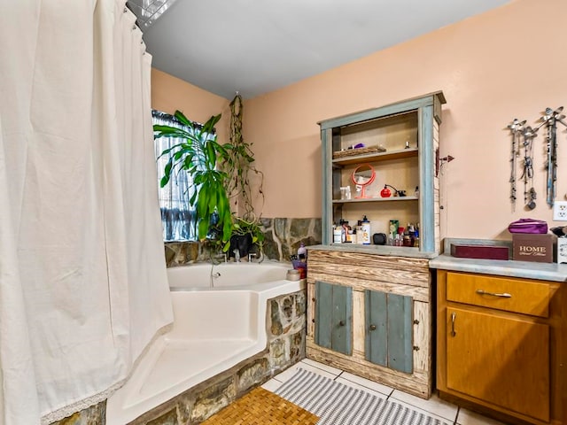 bathroom featuring tile patterned flooring