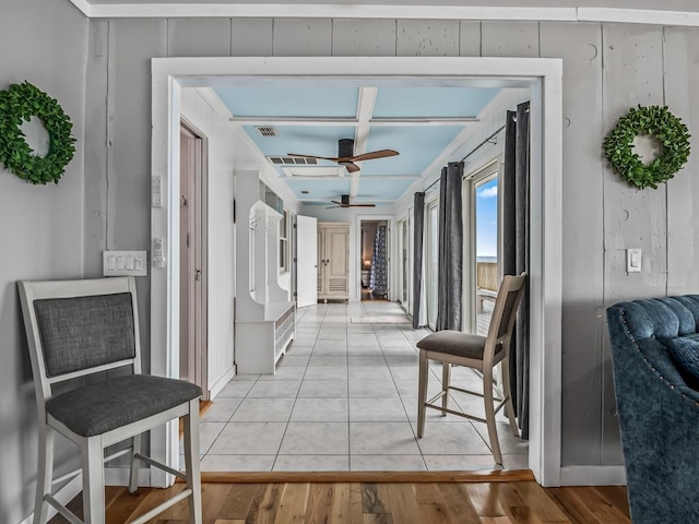 hallway featuring light wood-type flooring