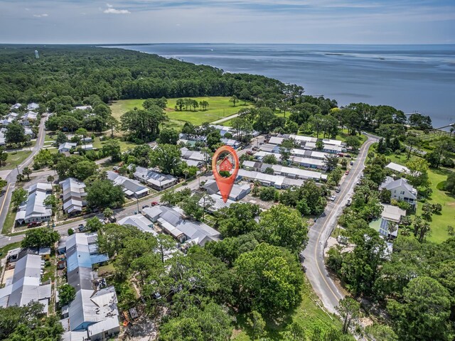 6 Parker Ave Unit 3 & 4, Lanark Village, FL 32323 - bird's eye view of a nearby body of water and a heavily wooded area