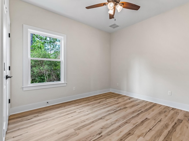 117 Anhinga Trl, Carrabelle, FL 32322 - spare room featuring ceiling fan and light wood finished floors