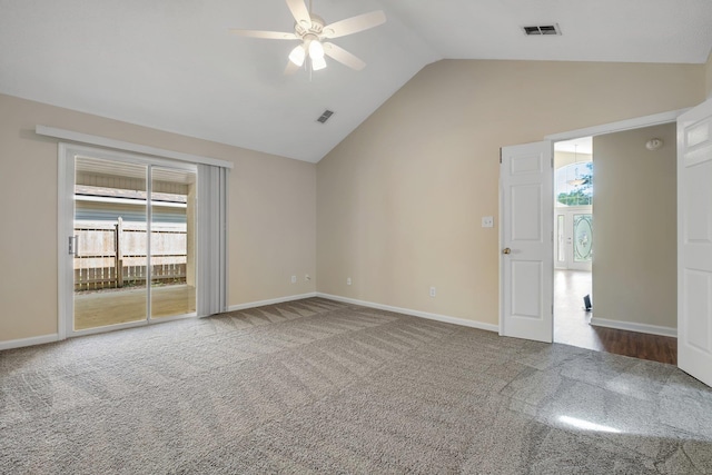 1790 Newman Ln, Tallahassee, FL 32312 - carpeted spare room featuring lofted ceiling, ceiling fan, healthy amount of natural light, and baseboards