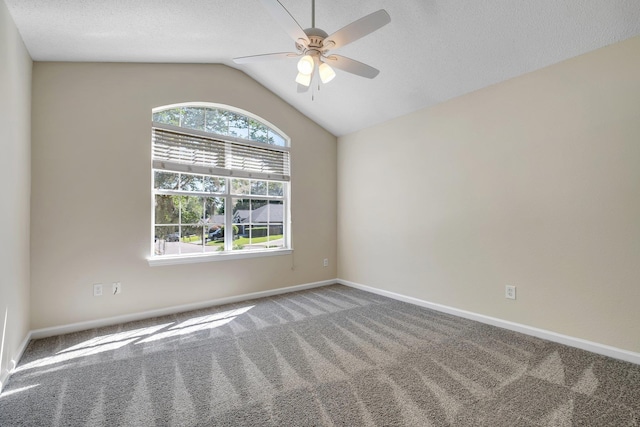 1790 Newman Ln, Tallahassee, FL 32312 - empty room featuring carpet flooring, a ceiling fan, vaulted ceiling, and baseboards