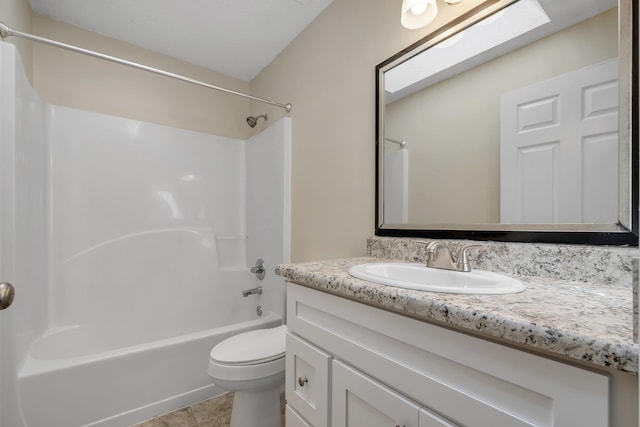 1790 Newman Ln, Tallahassee, FL 32312 - full bath featuring toilet, vanity, shower / tub combination, and tile patterned flooring