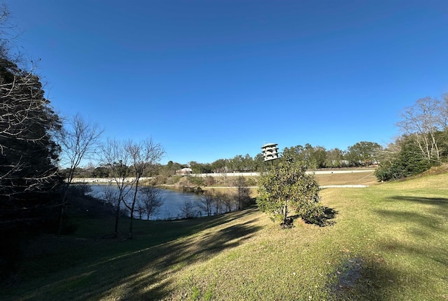 view of yard featuring a water view