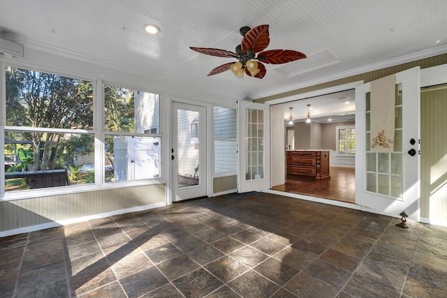 2953 Velda Dairy Rd, Tallahassee, FL 32309 - unfurnished sunroom with an AC wall unit and french doors