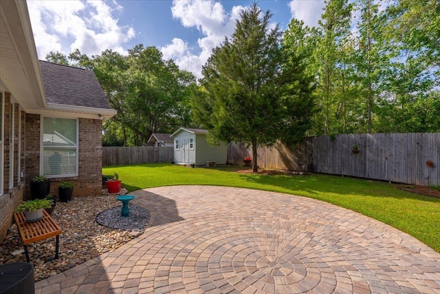 4516 Cavendish Ct, Tallahassee, FL 32309 - fenced backyard with a patio area and a storage unit