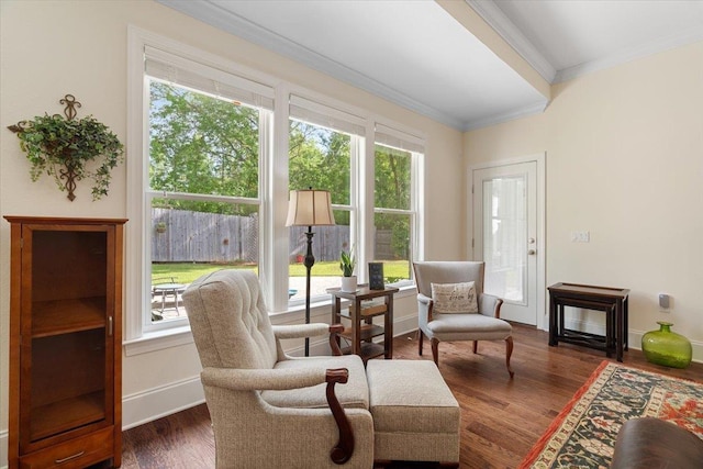 4516 Cavendish Ct, Tallahassee, FL 32309 - sitting room with ornamental molding and wood finished floors