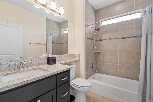 4516 Cavendish Ct, Tallahassee, FL 32309 - full bath with plenty of natural light, shower / bathtub combination with curtain, vanity, and tile patterned floors