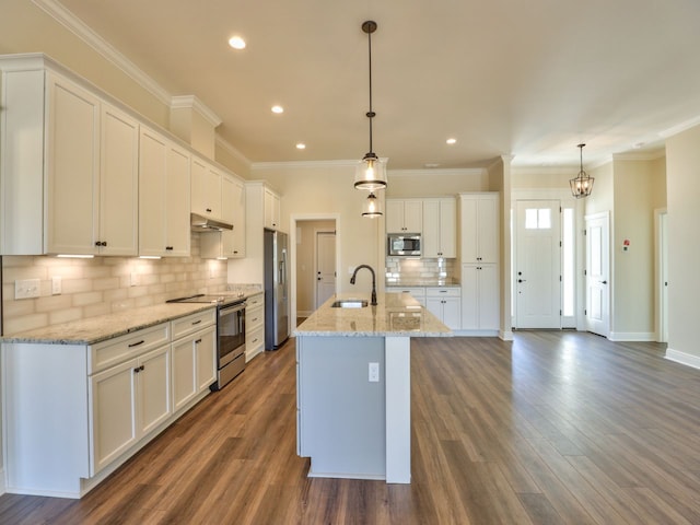kitchen featuring a sink, white cabinets, and stainless steel appliances