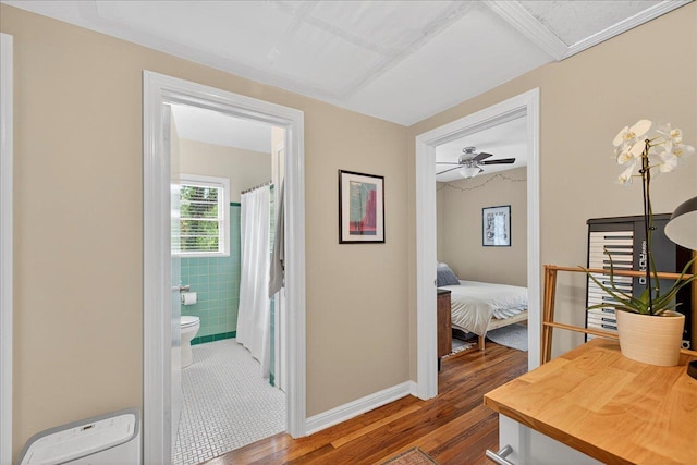 1454 S Gadsden St -, Unit Tallahassee, FL 32301 - hall featuring wood finished floors and baseboards
