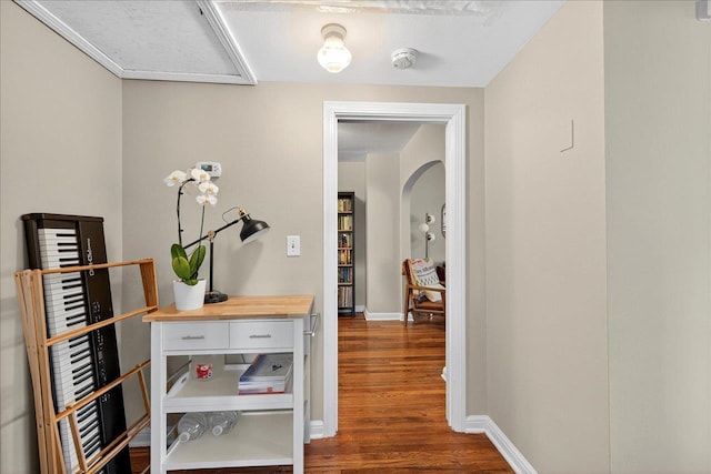 1454 S Gadsden St -, Unit Tallahassee, FL 32301 - corridor with dark wood-style flooring and baseboards