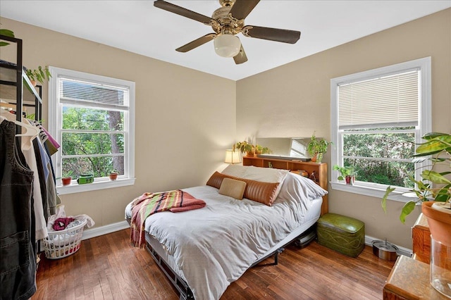 1454 S Gadsden St -, Unit Tallahassee, FL 32301 - bedroom with hardwood / wood-style flooring and ceiling fan