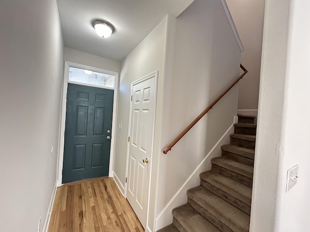 entryway featuring light hardwood / wood-style flooring