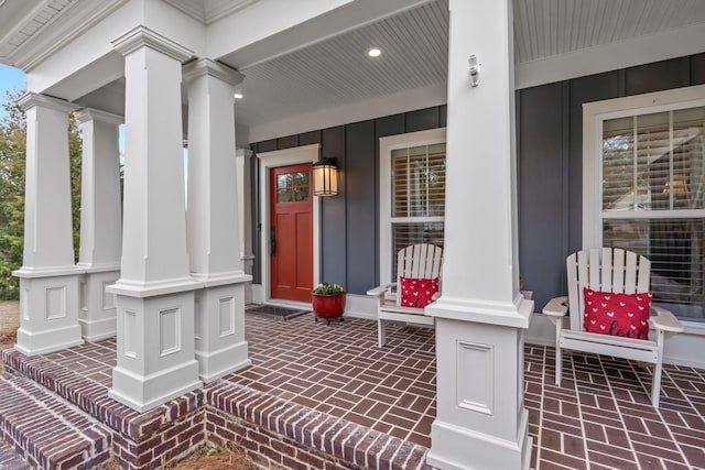 view of patio / terrace with a porch