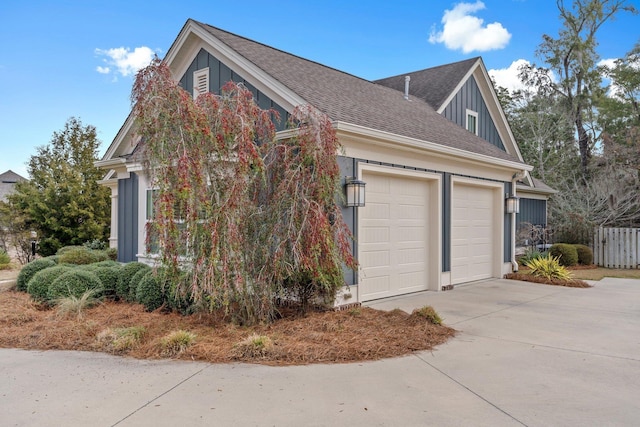 view of home's exterior with a garage