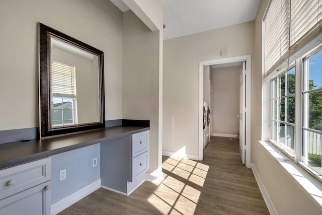 interior space with hardwood / wood-style flooring