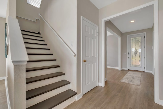 foyer featuring light hardwood / wood-style flooring