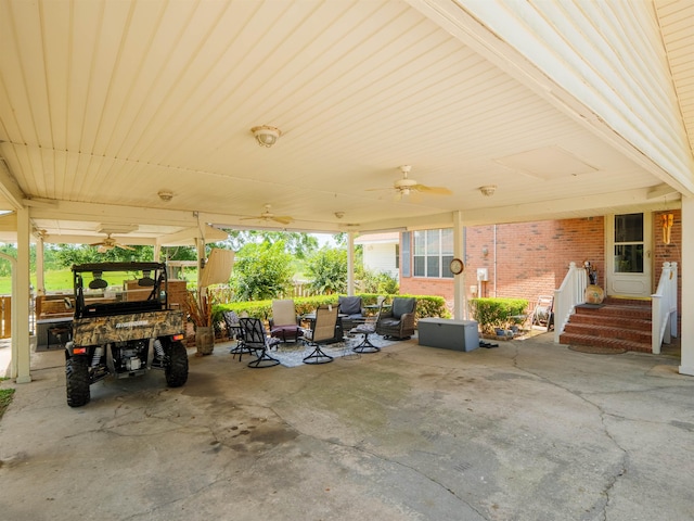 181 NE Biltmore Rd, Madison, FL 32340 - view of patio / terrace featuring a ceiling fan and entry steps