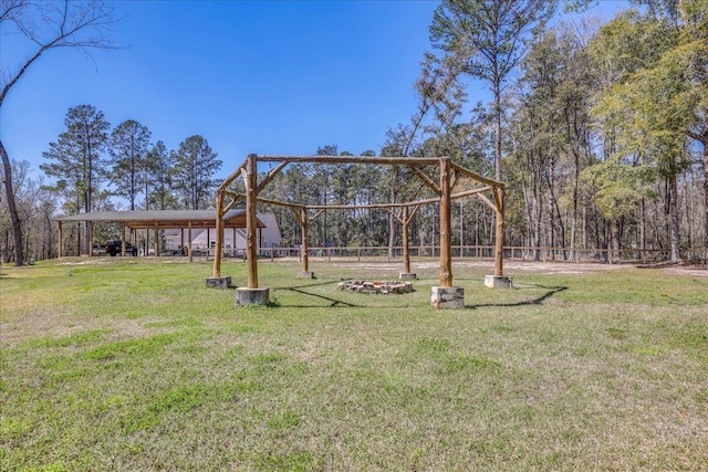 view of yard with a carport