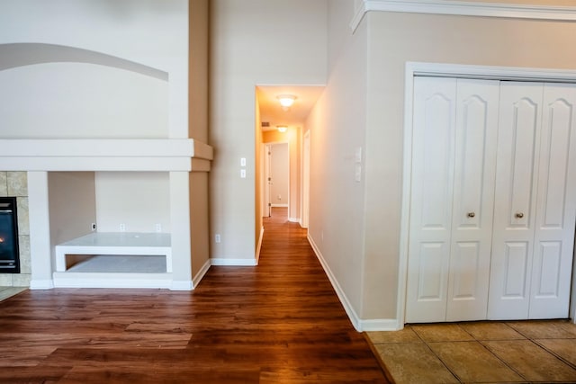 9321 Royal Troon Dr, Tallahassee, FL 32312 - hall with wood finished floors and baseboards
