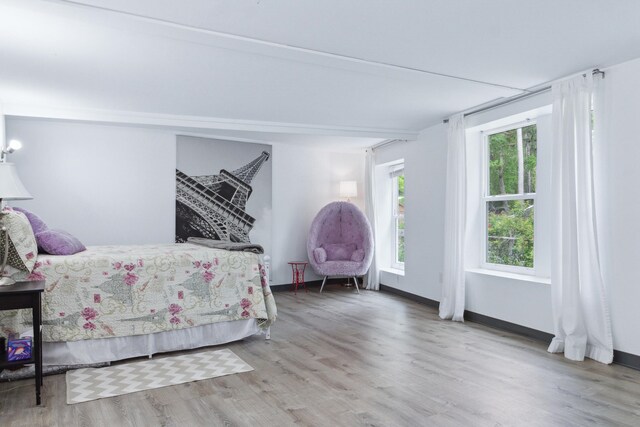 bedroom featuring hardwood / wood-style flooring