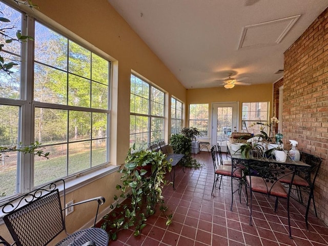 sunroom with tile patterned flooring