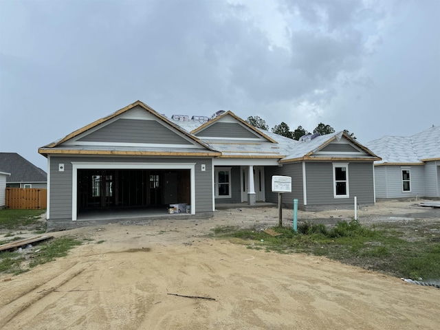 view of front of property featuring a garage