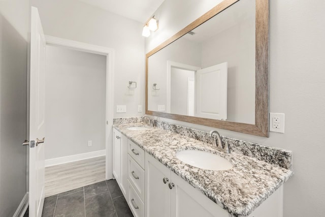 bathroom featuring tile patterned flooring and vanity