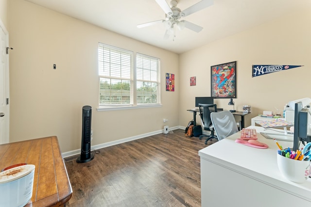 3400 Old Bainbridge Rd Unit 108, Tallahassee, FL 32303 - office with wood finished floors, baseboards, and ceiling fan