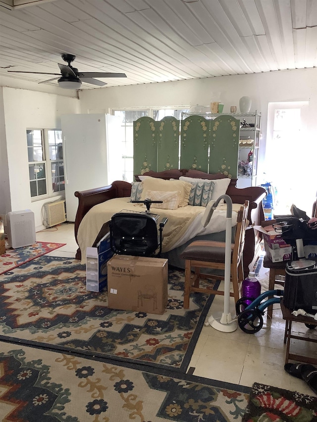 bedroom with wooden ceiling