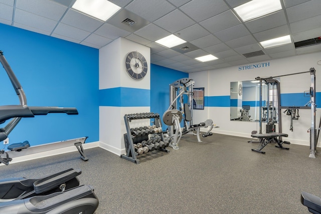 121 N Monroe St Unit 1103, Tallahassee, FL 32301 - gym with a drop ceiling and baseboards