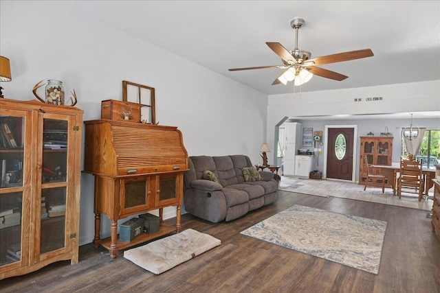 147 Hawk Ridge Dr, Havana, FL 32333 - living area with wood finished floors and a ceiling fan
