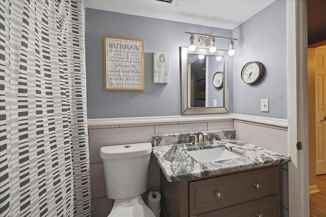 147 Hawk Ridge Dr, Havana, FL 32333 - bathroom with vanity and wainscoting