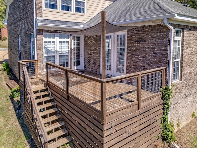 deck featuring french doors