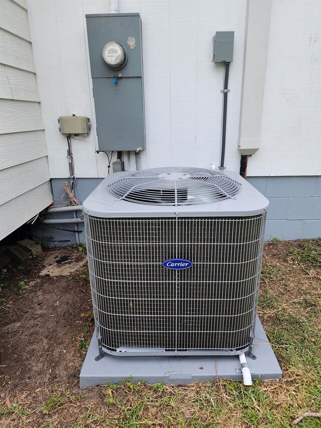 exterior details with central air condition unit