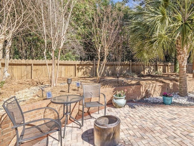 view of patio with a fenced backyard