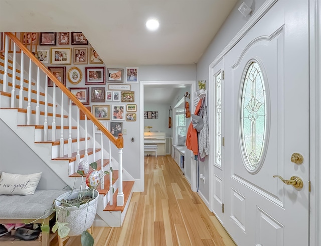 7420 Hickock Ct, Tallahassee, FL 32311 - entryway featuring light wood-style floors and stairs