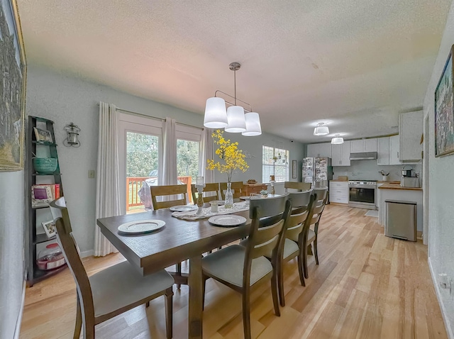 7420 Hickock Ct, Tallahassee, FL 32311 - dining room featuring a textured ceiling, healthy amount of natural light, and light wood-style floors