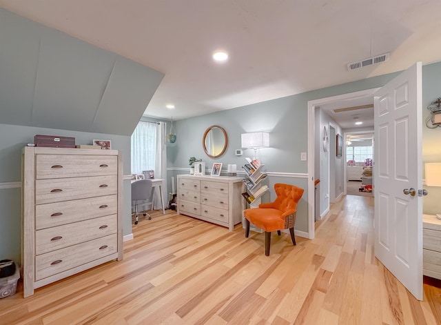 7420 Hickock Ct, Tallahassee, FL 32311 - sitting room featuring light wood-style floors, a desk, and recessed lighting