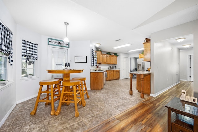 dining room featuring light hardwood / wood-style flooring