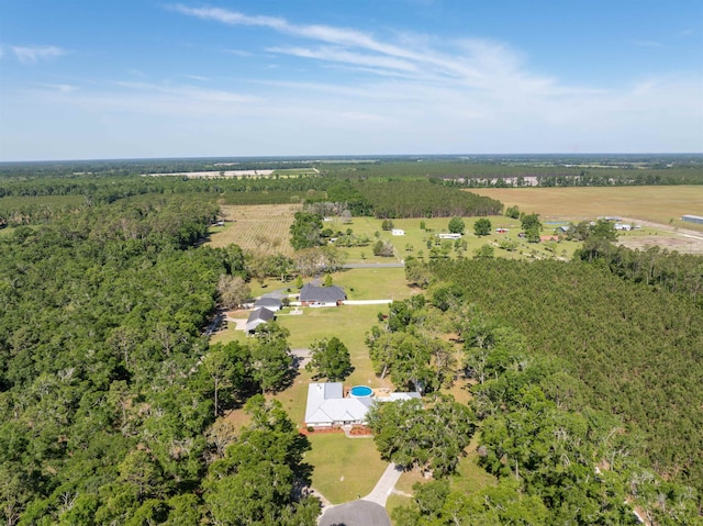 drone / aerial view featuring a rural view