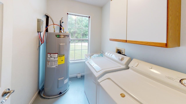 594 Green Oaks Rd, Havana, FL 32333 - washroom with electric water heater, separate washer and dryer, and cabinet space